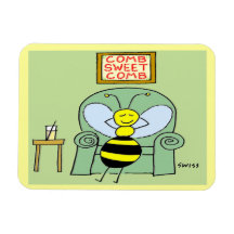 Grand aimant d'abeille heureuse magnets rectangulaires