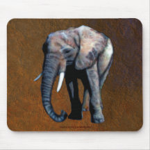 Grand animal Mousepad de la faune cinq d'éléphant  Tapis De Souris