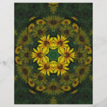 Grand art jaune 10 de kaléidoscope de fleur sauvag prospectus avec motif