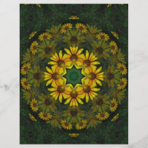 Grand art jaune 11 de kaléidoscope de fleur sauvag tract personnalisé