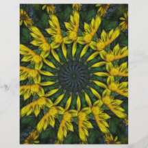 Grand art jaune 12 de kaléidoscope de fleur sauvag tract customisé