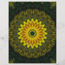 Grand art jaune 5 de kaléidoscope de fleur sauvage prospectus en couleur