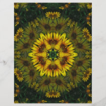 Grand art jaune 6 de kaléidoscope de fleur sauvage tract customisé