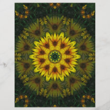 Grand art jaune 7 de kaléidoscope de fleur sauvage prospectus customisé