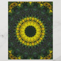 Grand art jaune 8 de kaléidoscope de fleur sauvage prospectus en couleur