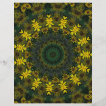 Grand art jaune 9 de kaléidoscope de fleur sauvage prospectus