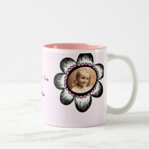 Grand cadre de photo de fleur tasses à café