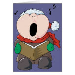 Grand Caroler de joues Carte De Vœux