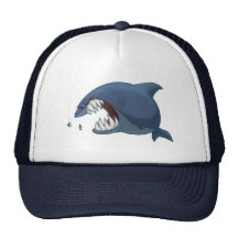 Grand chapeau de requin blanc casquettes de camionneur