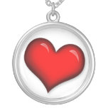 Grand coeur rouge avec le collier blanc de ~