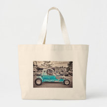 Grand effet de blanc de noir de moteur de hot rod  sac fourre-tout
