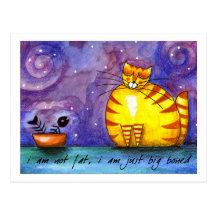 Grand gros chat jaune - carte postale