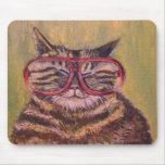 Grand gros tapis de souris de chat en verre