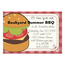 Grand hamburger invitations personnalisées