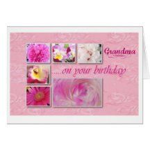 Grand-maman d'anniversaire de carte de voeux