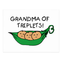 Grand-maman de cosse de triplets cartes postales