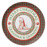 Grand-maman de Joyeux Noël et photo de grand-papa Assiette
