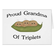 Grand-maman des triplets carte de vœux