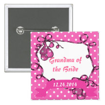 grand-maman du bouton de mariage de jeune mariée badge avec épingle