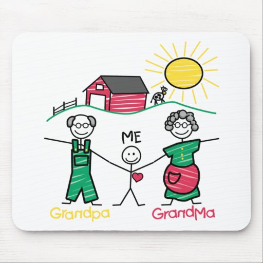 Grand-maman et moi de grand-papa tapis de souris