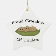 Grand-maman fière des triplets décorations de noël