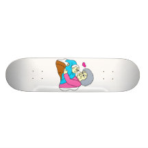 Grand-mère et bébé grahpic planches à roulettes customisées