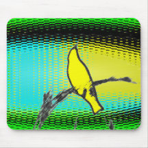Grand oiseau jaune tapis de souris