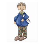 Grand-papa avec la conception de journal carte postale