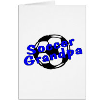 Grand-papa du football (bleu) cartes de vœux