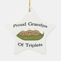 Grand-papa fier des triplets ornement