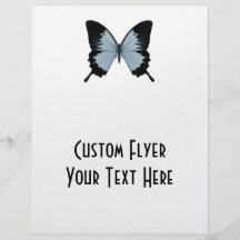 Grand papillon bleu et noir prospectus en couleur