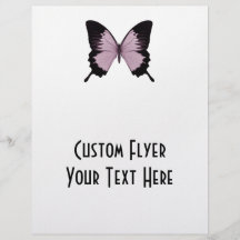 Grand papillon rose et noir - personnalisez prospectus avec motif