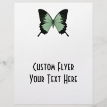 Grand papillon vert et noir prospectus en couleur