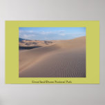 Grand parc national de dunes de sable affiche