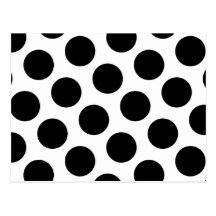 Grand pois blanc et noir carte postale