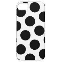 Grand pois blanc et noir étui iPhone 5