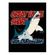 Grand requin blanc cartes postales