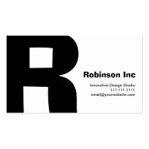 Grand rétro réversible de R-Monogramme de concepti Cartes De Visite Professionnelles