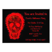 Grand rouge de crâne "vous êtes" invitation invité