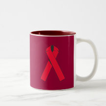 Grand ruban rouge pour la conscience de SIDA Mug À Café
