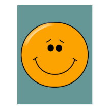 Grand smiley bienveillant orange de sourire cartes postales