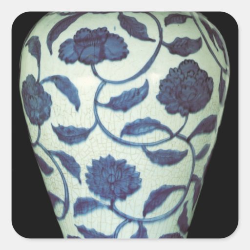 Grand vase bleu et blanc, période de Jaijing Adhésif