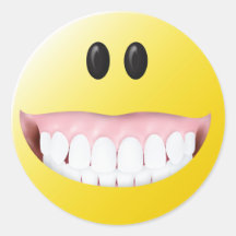 Grand visage de smiley de gommes adhésif rond