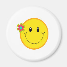 Grand visage souriant jaune magnets