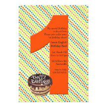 Grande 1 invitation de fête d'anniversaire