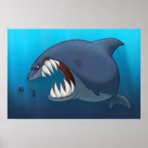 Grande affiche de requin blanc
