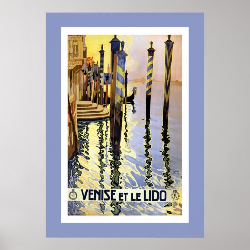 Grande affiche de voyage vintage de Venise Italie