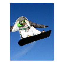 Grande carte postale de snowboarding d'air