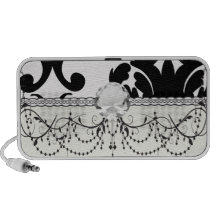 grande conception audacieuse blanche et noire de d haut-parleur iPod