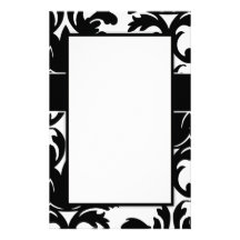 grande conception audacieuse blanche et noire de d motifs pour papier à lettre